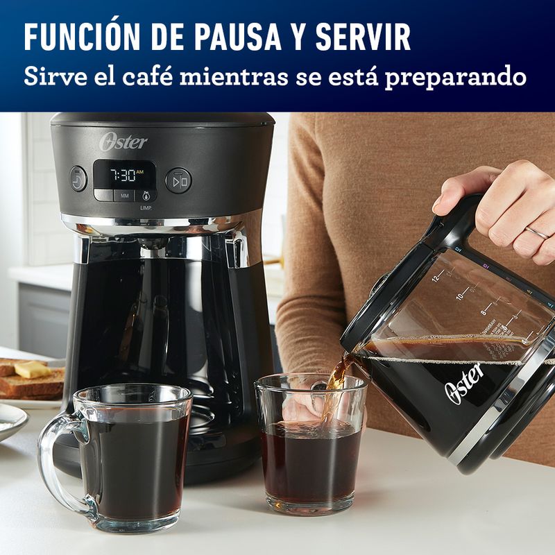 Cafetera Programable para 12 Tazas Sistema Colores Oster