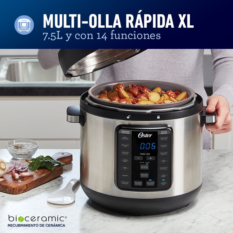 Multi-Olla rápida XL Oster® 7,5 litros y 14 funciones CKSTPCEC8801