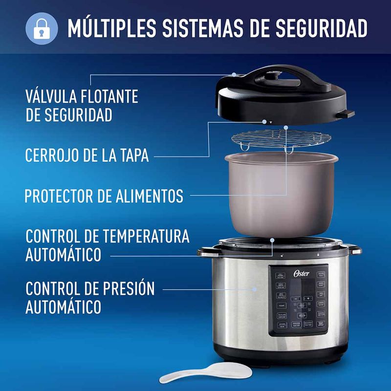 Multi Olla Express Oster CKSTPCEC6801 Plateado Y Negro 5.7 L 1 Pz