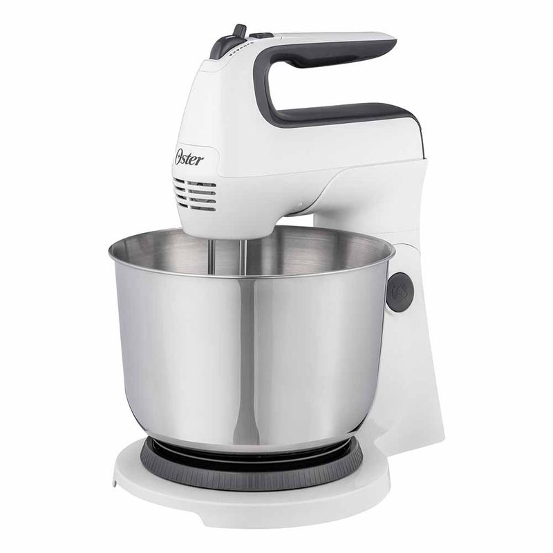 Batidora de mano y pedestal Oster® blanca con acción giratoria única F –  ANFORAMA (Todo para mi Cocina)