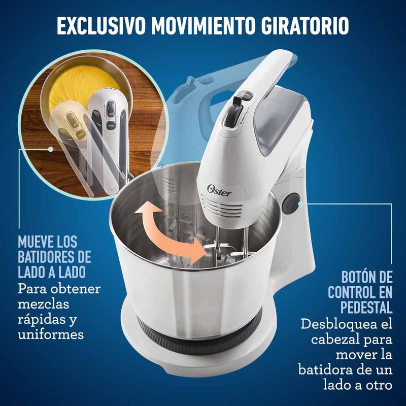 Batidora de mano y pedestal Oster® acción giratoria única