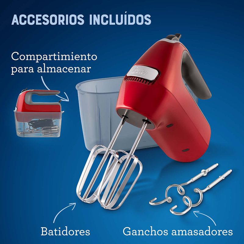 Batidora de mano Oster 7 Velocidades + Función Turbo Rojo