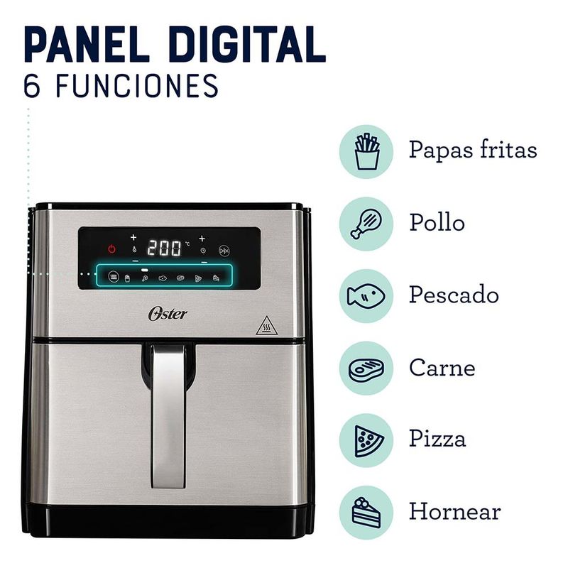 Freidora de aire digital Oster® con capacidad de 9L CKSTAF90D