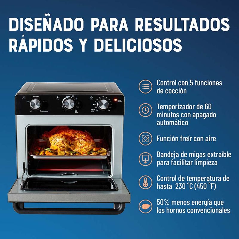 Horno Eléctrico con Air Fryer Negro Oster