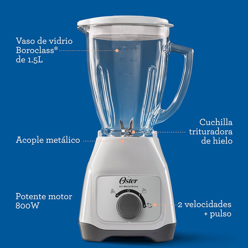 Licuadora Oster 1 Velocidad Vaso de Vidrio