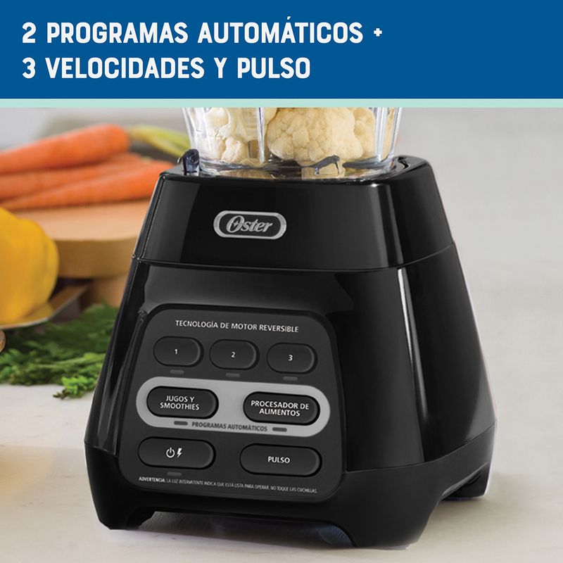 Licuadora Oster® programas automáticos con tecnología reversible