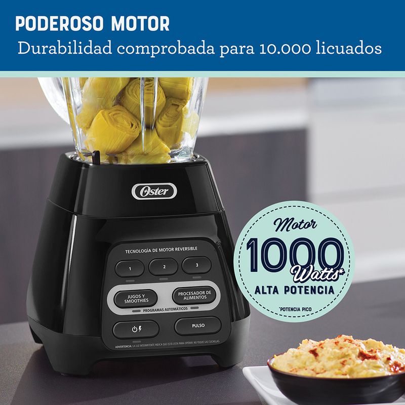 Licuadora Oster® con Tecnología de Motor Reversible BLSTPYG1209