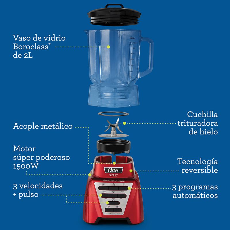 Licuadora Oster Xpert Series vaso Boroclass BLST3A R2G