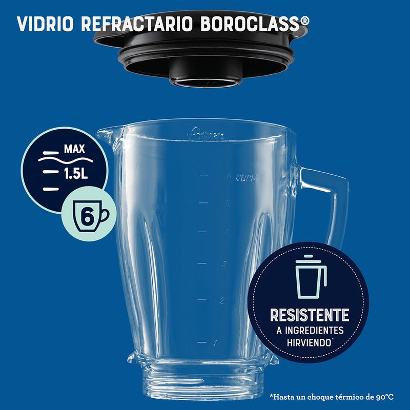 Licuadora clásica Oster® negra serie profesional con interruptor