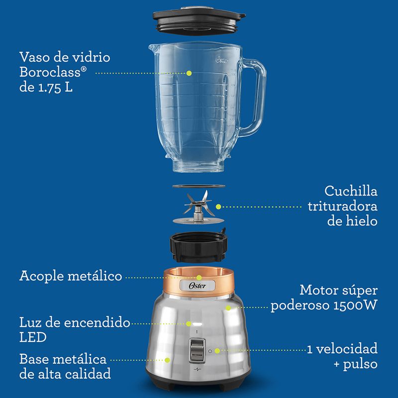 Licuadora Oster 1 Velocidad Vaso de Vidrio