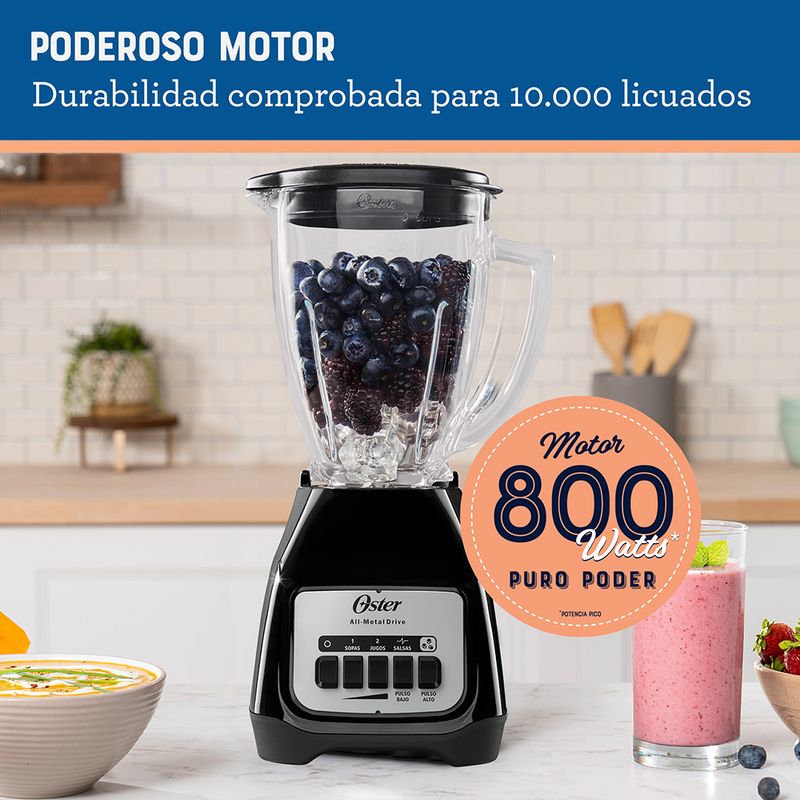 Licuadora Oster® Con Vaso De Vidrio Y Dos Velocidades Más Pulso BLSTKAGBPB