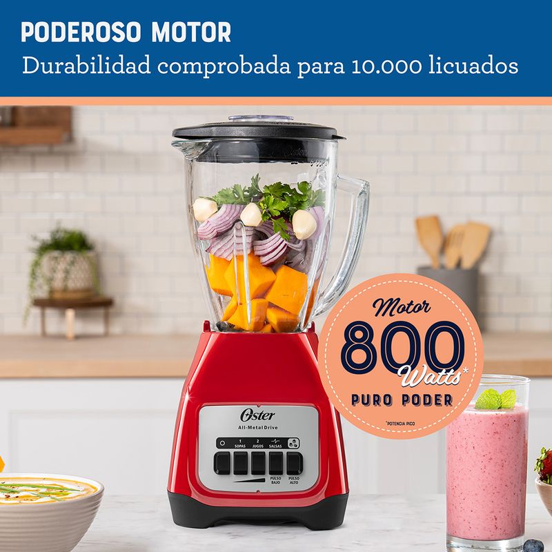 Licuadora Oster® con vaso de vidrio y dos velocidades más pulso BLSTKAGWPB