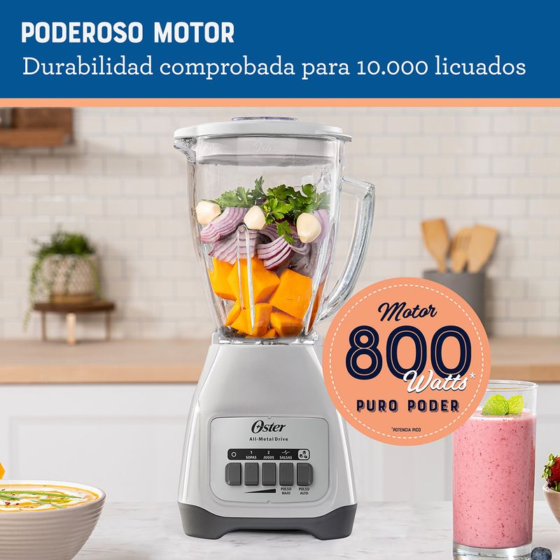 Licuadora Oster® con vaso de vidrio y dos velocidades más pulso BLSTKAGWPB