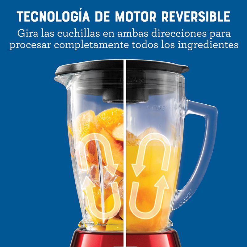 Kit Licuadora con programas automáticos, tecnología reversible y vaso  Blend-N-Go BLSTPYG1310RBG, Batidora de mano y pedestal FPSTHS3612 Oster®