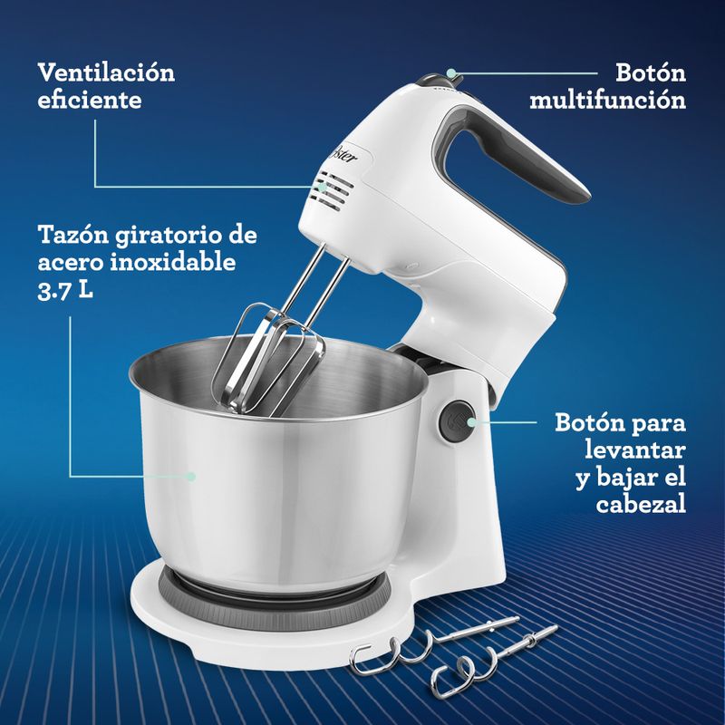 Kit Licuadora con programas automáticos, tecnología reversible y vaso  Blend-N-Go BLSTPYG1310RBG, Batidora de mano y pedestal FPSTHS3612 Oster®